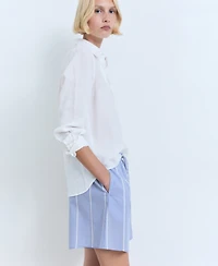 Mango Women's Striped Cotton Shorts