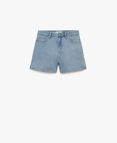 Mango Women's High-Waisted Straight-Fit Denim Shorts