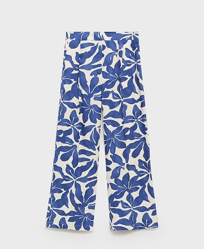 Mango Women's Printed Linen-Blend Pants