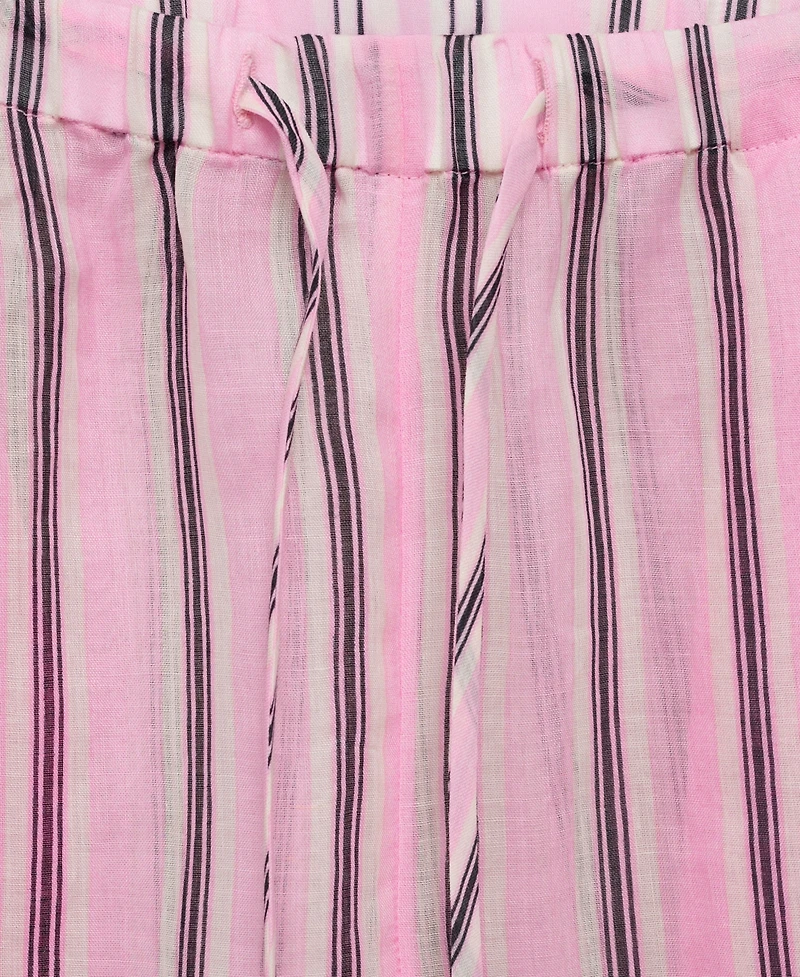 Mango Women's Striped Ramie Pants