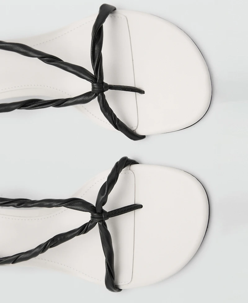 Mango Women's Ruched Strips Sandals