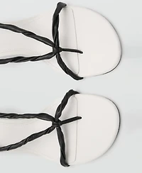 Mango Women's Ruched Strips Sandals