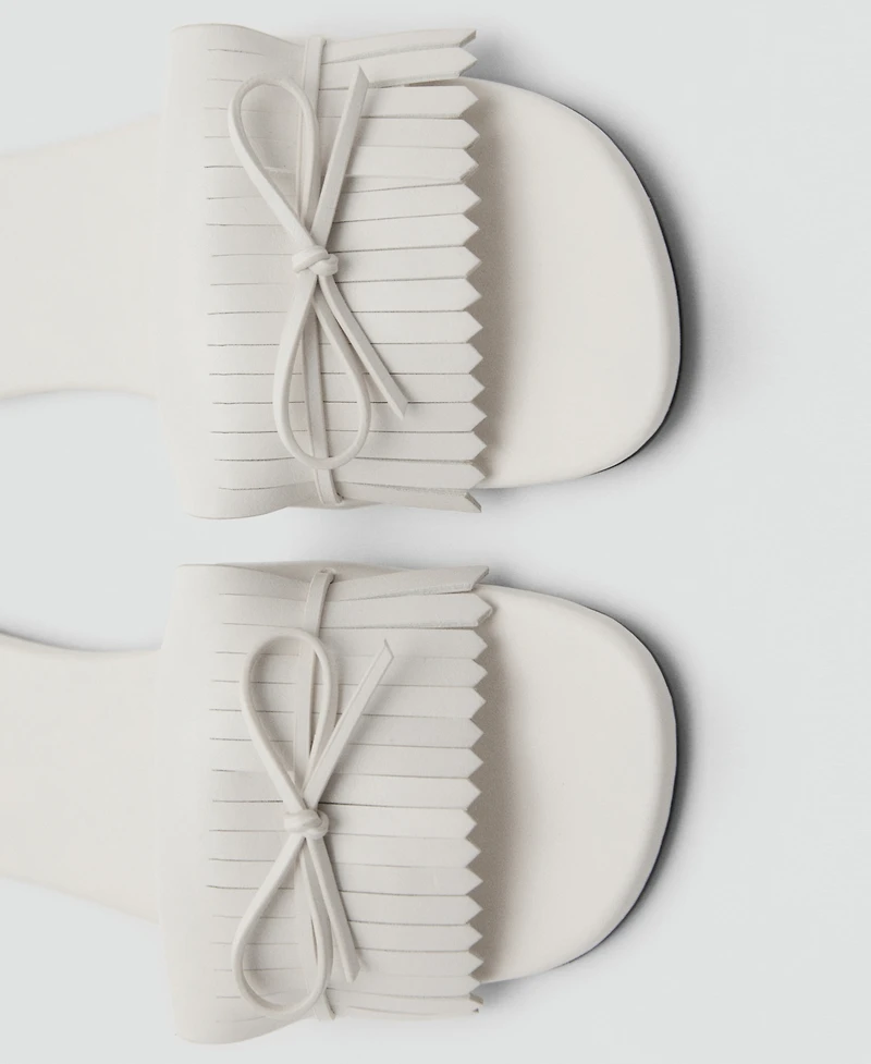 Mango Women's Bow Detail Fringed Sandals