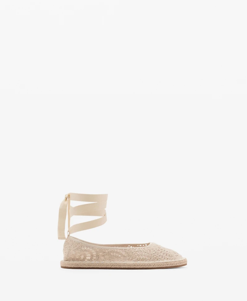 Mango Women's Crochet Ballet Flats