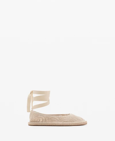 Mango Women's Crochet Ballet Flats