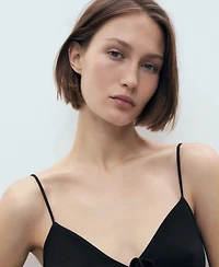 Mango Women's Bow Neckline Long Dress
