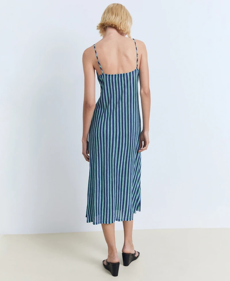 Mango Women's Striped Gathered Dress