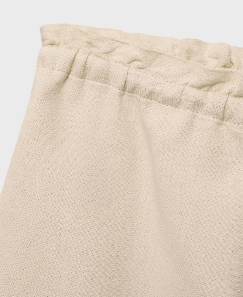 Mango Women's Straight-Fit Drawstring Linen Shorts