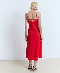 Mango Women's Bow on the Back Midi Dress