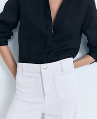 Mango Women's High-Rise Wide Leg Jeans