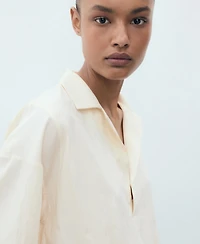 Mango Women's Crop Puffed Shirt