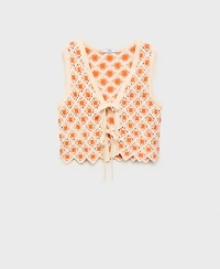 Mango Women's Crochet Ties Top