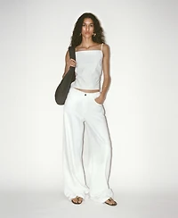 Mango Women's Low Waist Wide Leg Jeans