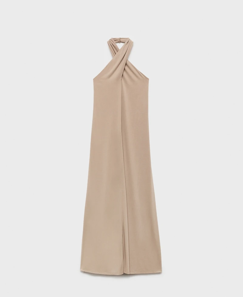 Mango Women's Long Halter Wrap Dress