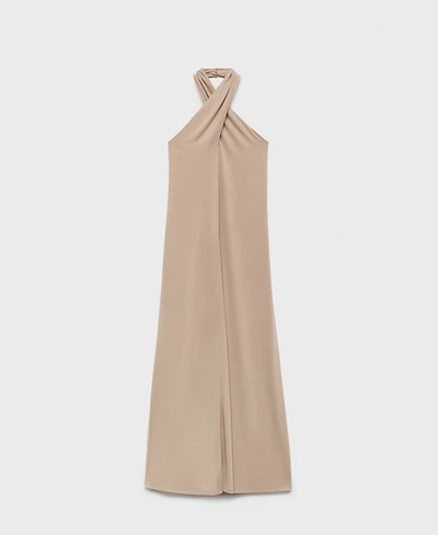 Mango Women's Long Halter Wrap Dress