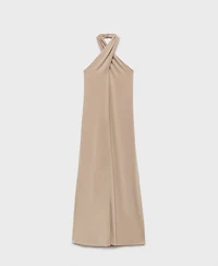 Mango Women's Long Halter Wrap Dress