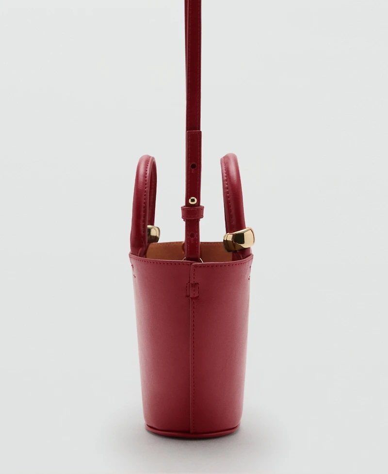Mango Women's Metallic Detail Mini Shopper Bag