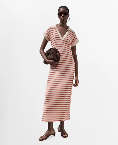 Mango Women's Long Striped Knitted Dress