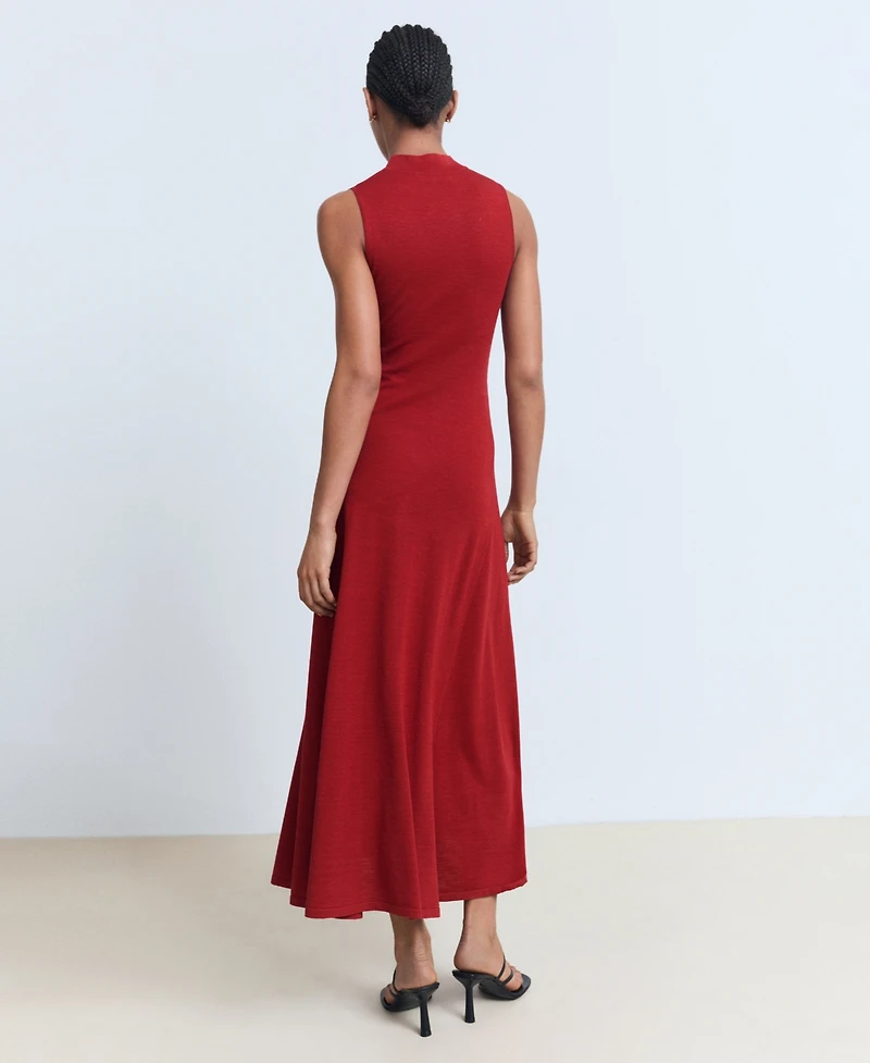 Mango Women's Fine-Knit Flared Dress