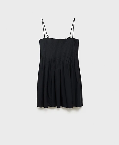 Mango Women's Short Pleated Cotton Dress