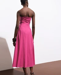 Mango Women's Strapless Midi Dress