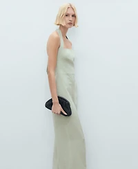Mango Women's Linen Halter Jumpsuit