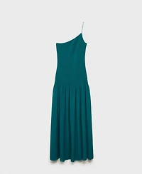 Mango Women's Gathered Body Asymmetrical Dress