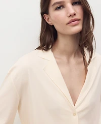 Mango Women's Plain Cotton Pajama Shirt