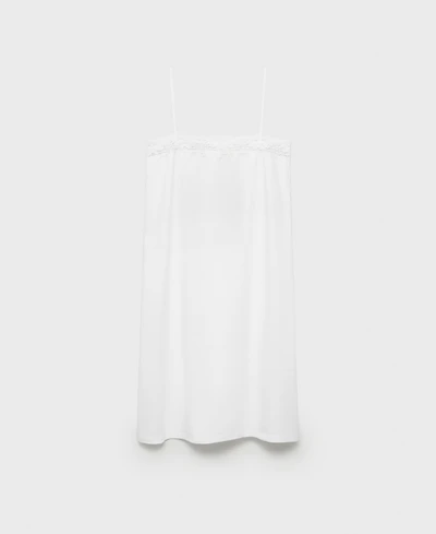 Mango Women's Cotton Lace Nightgown