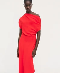 Mango Women's Asymmetrical Midi Dress