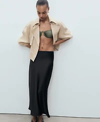 Mango Women's Satin Long Skirt