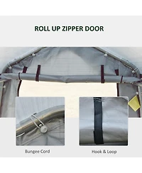 Outsunny 6'x8' Outdoor Carport Awning/Canopy w/ Weather-Fighting Material