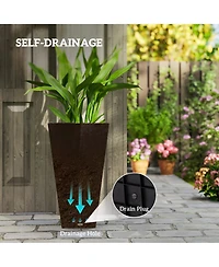 Outsunny 28" Tall Plastic Flower Pot, Set of 3