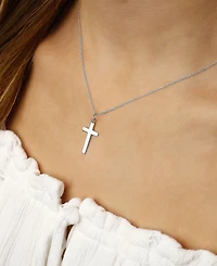 Flat Cross Necklace Set 14k Gold