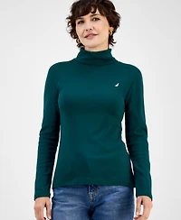 Nautica Jeans Women's Cotton Turtleneck Long-Sleeve T-Shirt, Online Only