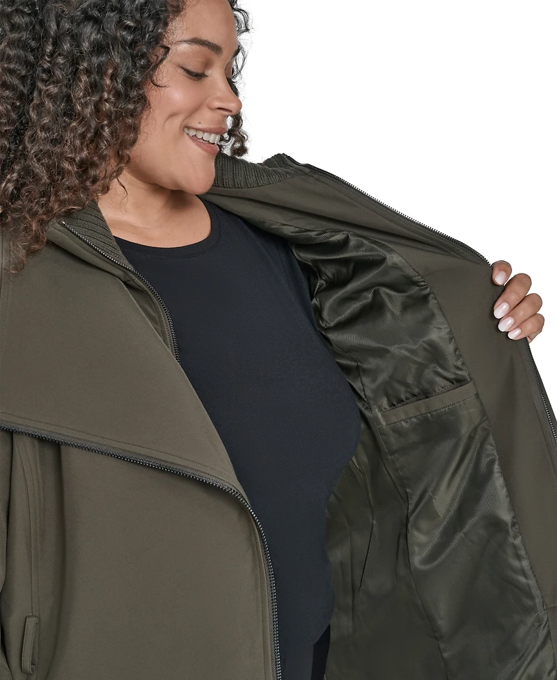 Calvin Klein Plus Size Belted Long-Sleeve Wrap Coat, Created for Macy's
