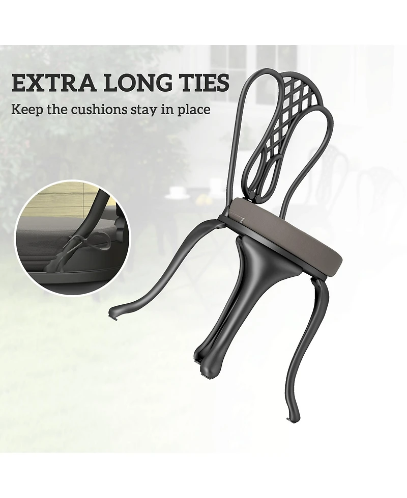Outsunny Outdoor Chair Cushions Set of 4 Round Seat