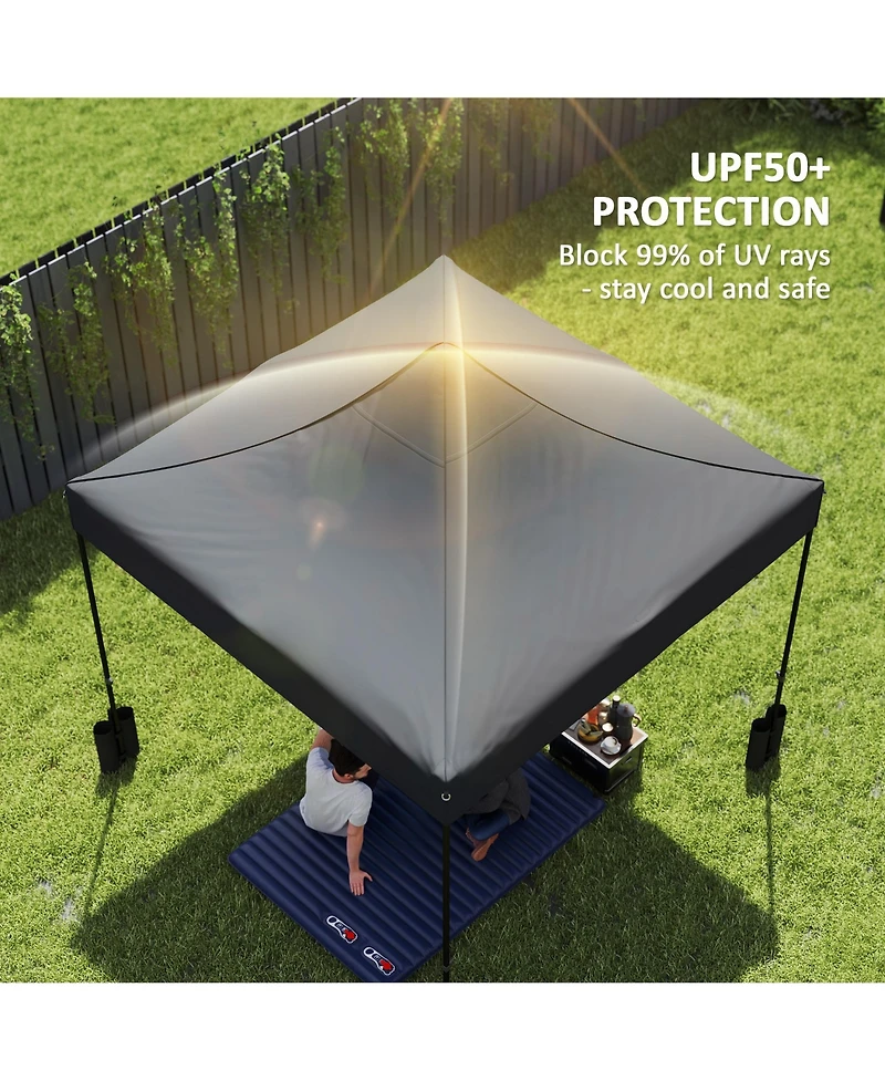 Outsunny 10' x Pop up Canopy Replacement Top with Weight Bags, Multi