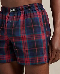 Polo Ralph Lauren Men's 3-Pack Single-Button Fly Woven Boxers Holiday Gift Set