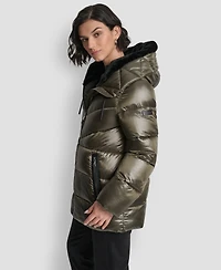 Dkny Women's Shine Hooded Puffer Coat