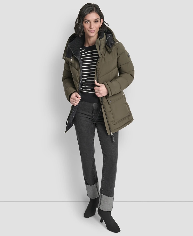 Dkny Women's Shine Hooded Anorak Puffer Coat