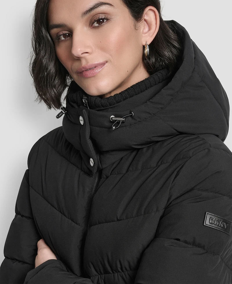 Dkny Women's Shine Hooded Anorak Puffer Coat
