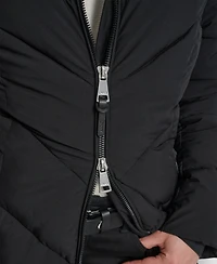 Dkny Women's Hooded Zip Front A-Line Maxi Puffer Coat