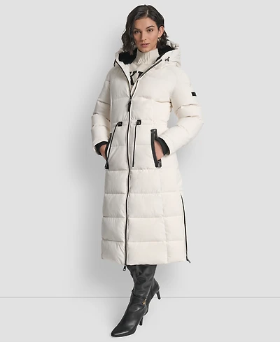 Dkny Women's Hooded Anorak Maxi Puffer Coat