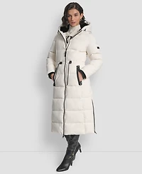 Dkny Women's Hooded Anorak Maxi Puffer Coat