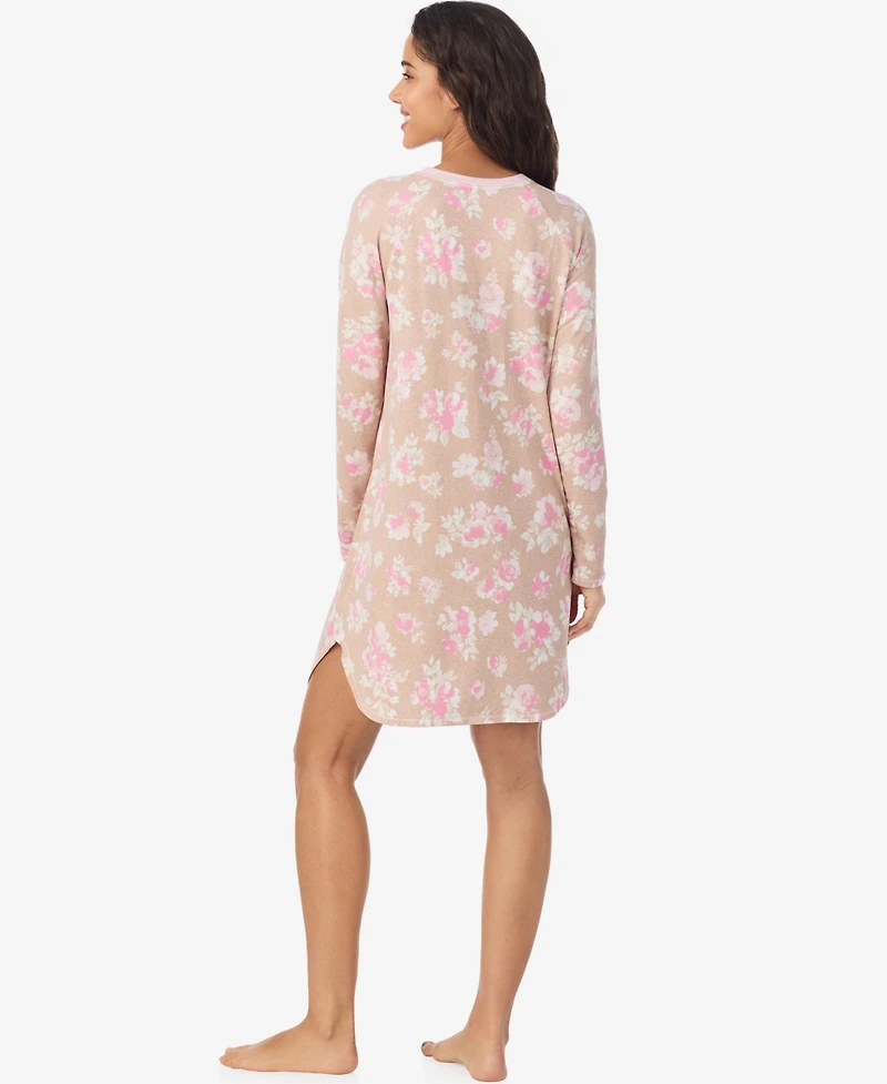 Cuddl Duds Women's Long Sleeve Scoop Neck Short Sleepshirt