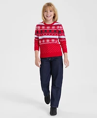 Holiday Lane Girls Fair Isle Sweater, Macy's Exclusive