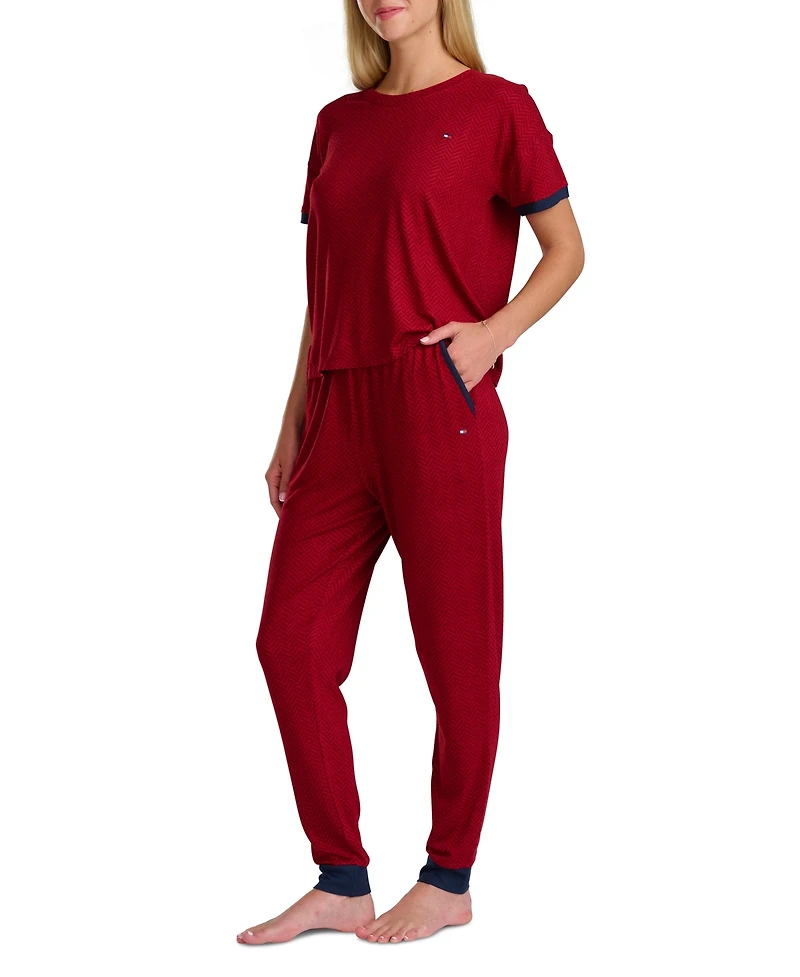 Tommy Hilfiger Women's Short Sleeve T-Shirt and Jogger Set