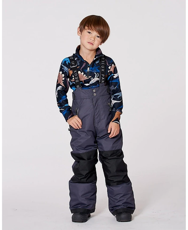 Deux par Kids Unisex Solid Play Snow Pants Dark Gray