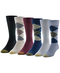 Gold Toe Men's 6-Pack Campbell Argyle Crew Dress Socks